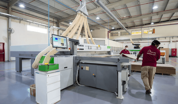 Precision cutting and fabrication of natural stone and engineered quartz for high-end kitchen renovations in Al Barsha, Dubai.